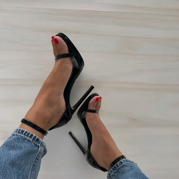 Saint Laurent Minimal Amber Patent Leather 38 Heels - Picture 3 of 7